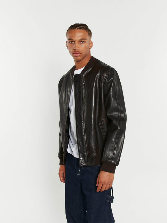 Blouson En Cuir marron JACK TIMED