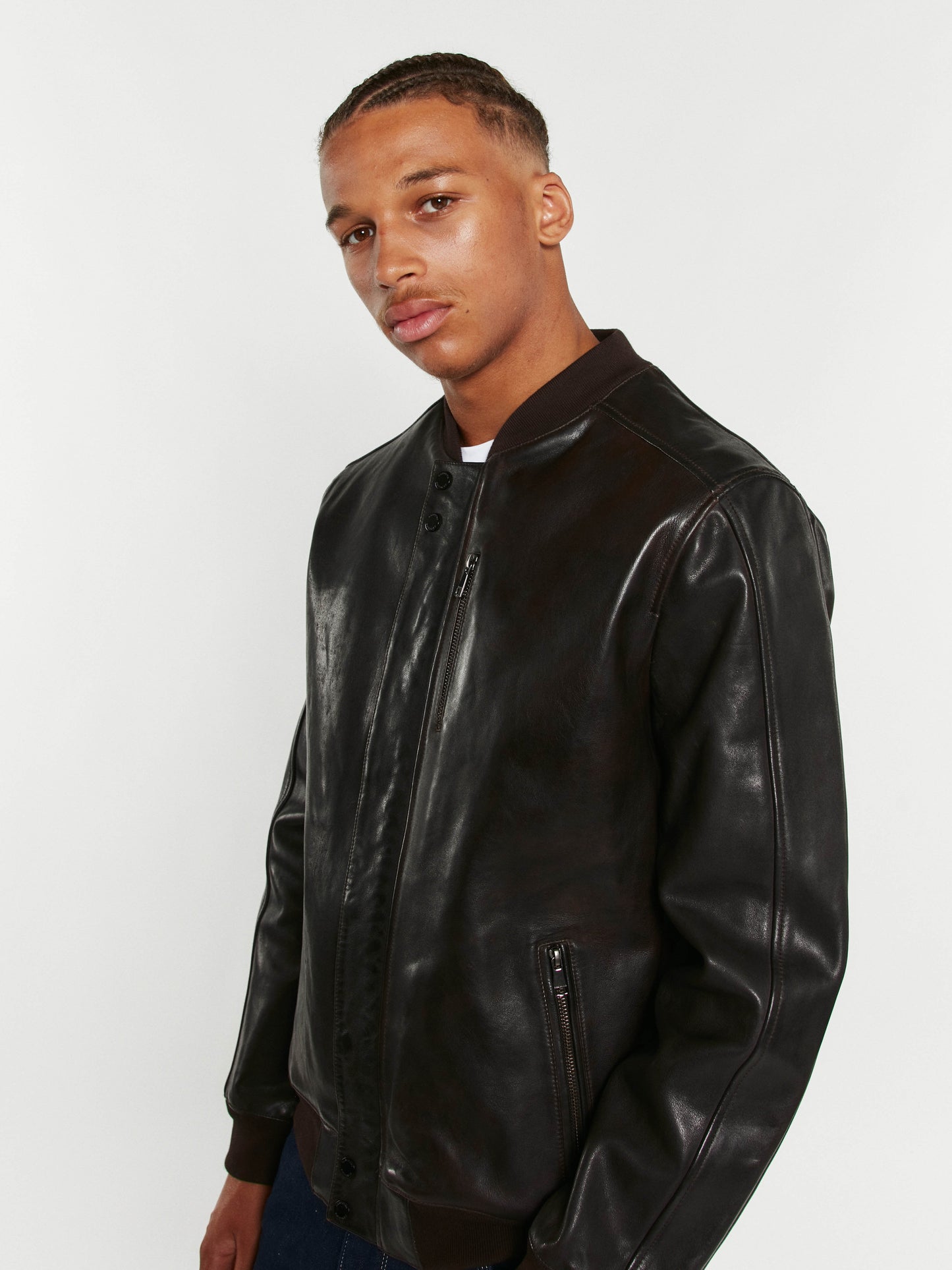 Blouson En Cuir marron JACK TIMED