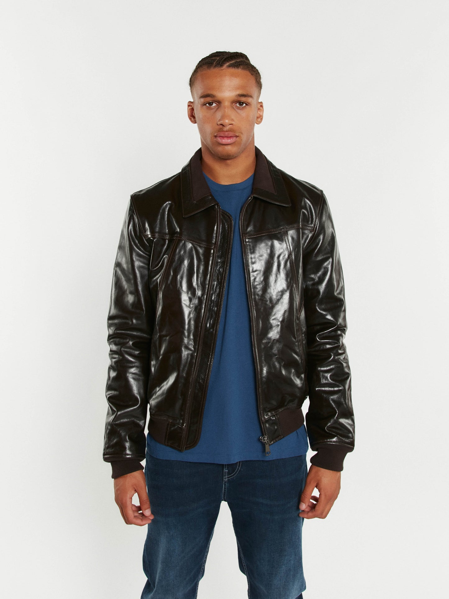 Blouson En Cuir marron RUBBETS STARDUST