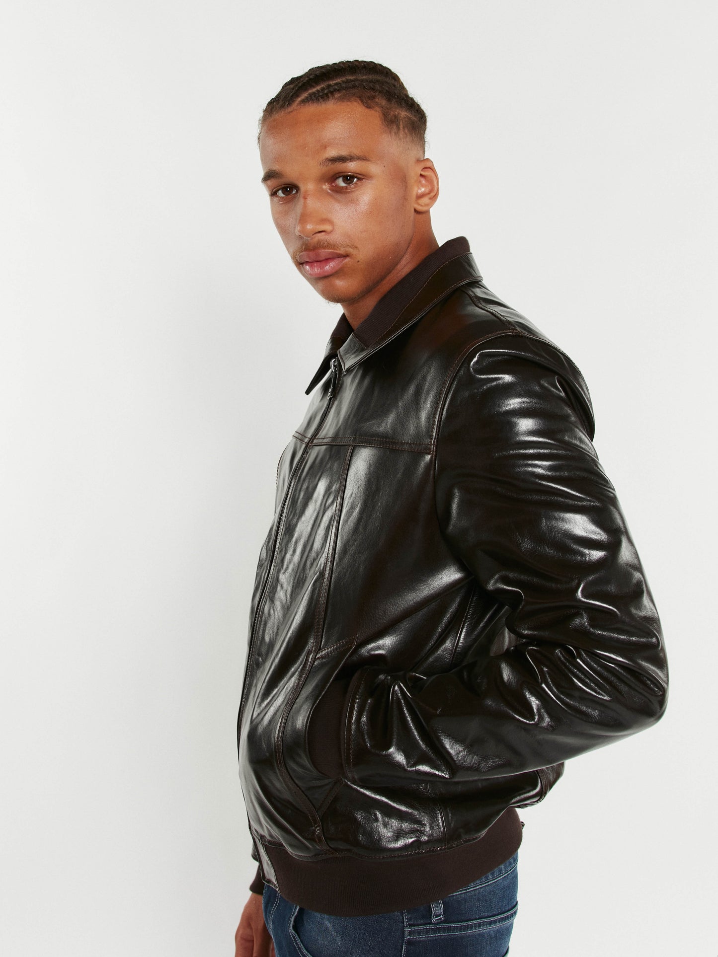 Blouson En Cuir marron RUBBETS STARDUST