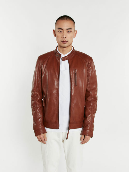 Blouson En Cuir cognac RUSTER VICTORY
