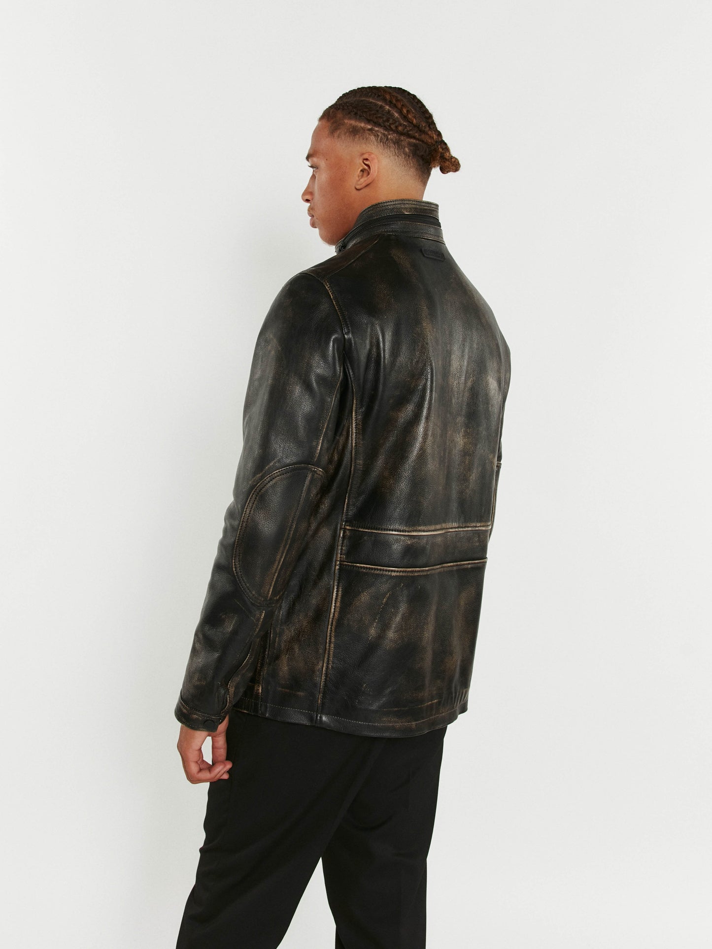 Blouson En Cuir noir / vernis noir VETERAN PARK