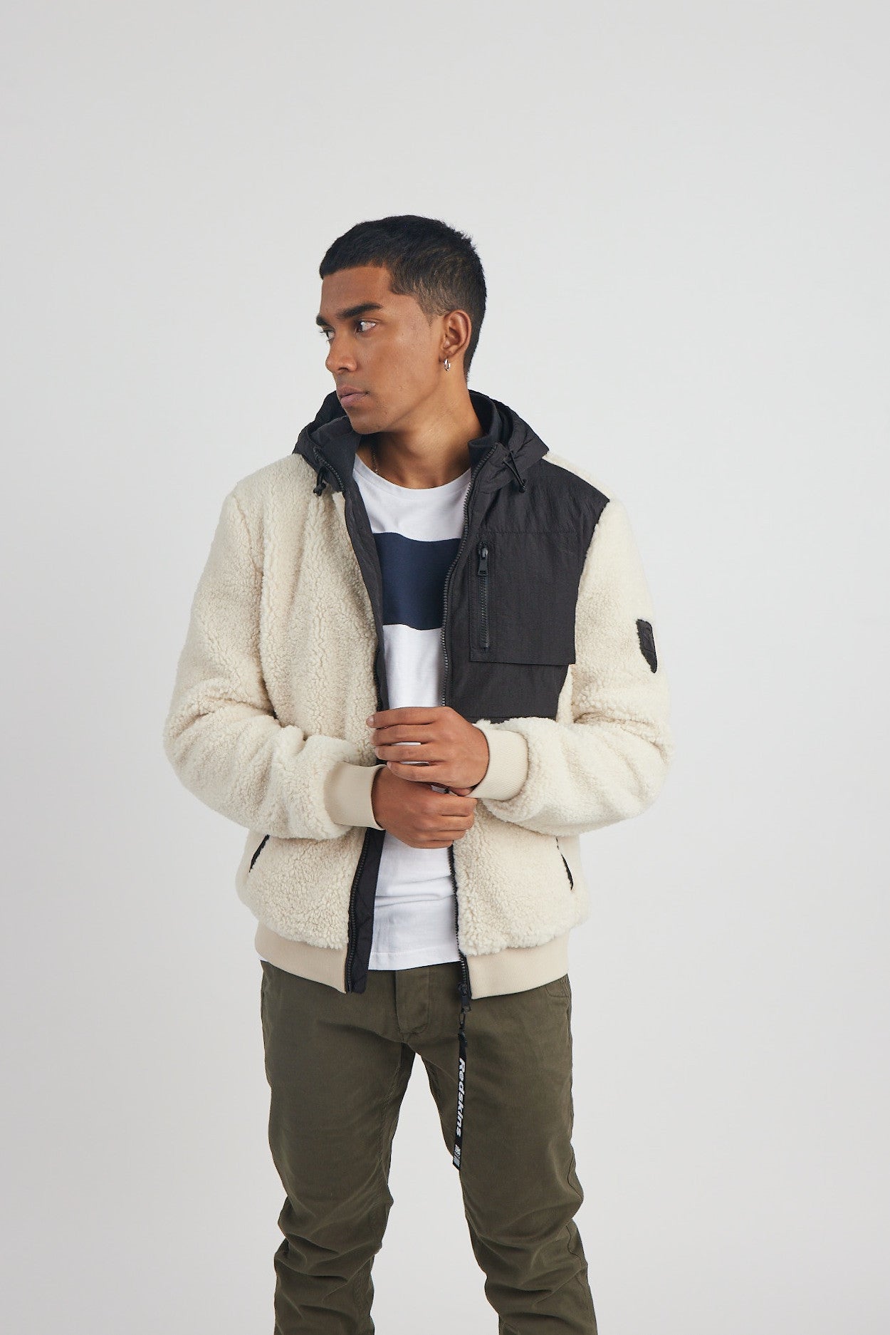 Veste blanc cassé / noire PACI SKY