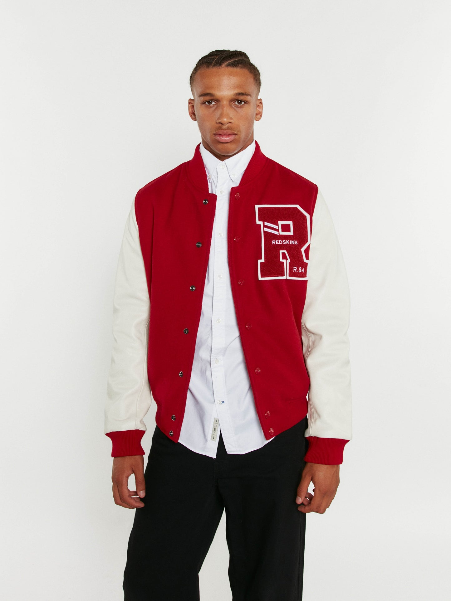 Blouson en cuir rouge / blanc FORD HATCH