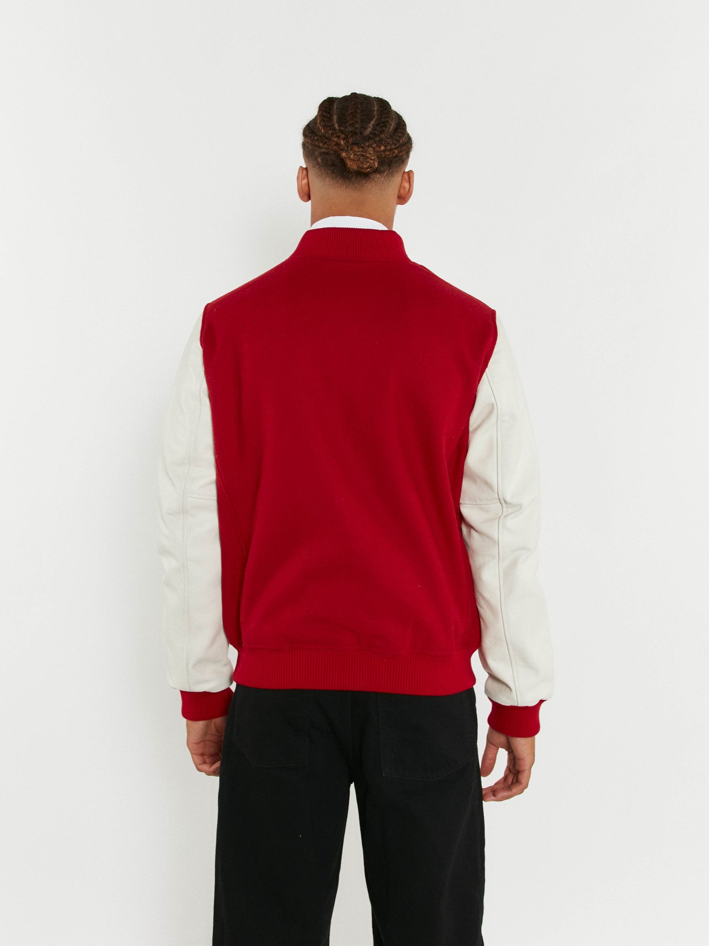 Blouson en cuir rouge / blanc FORD HATCH