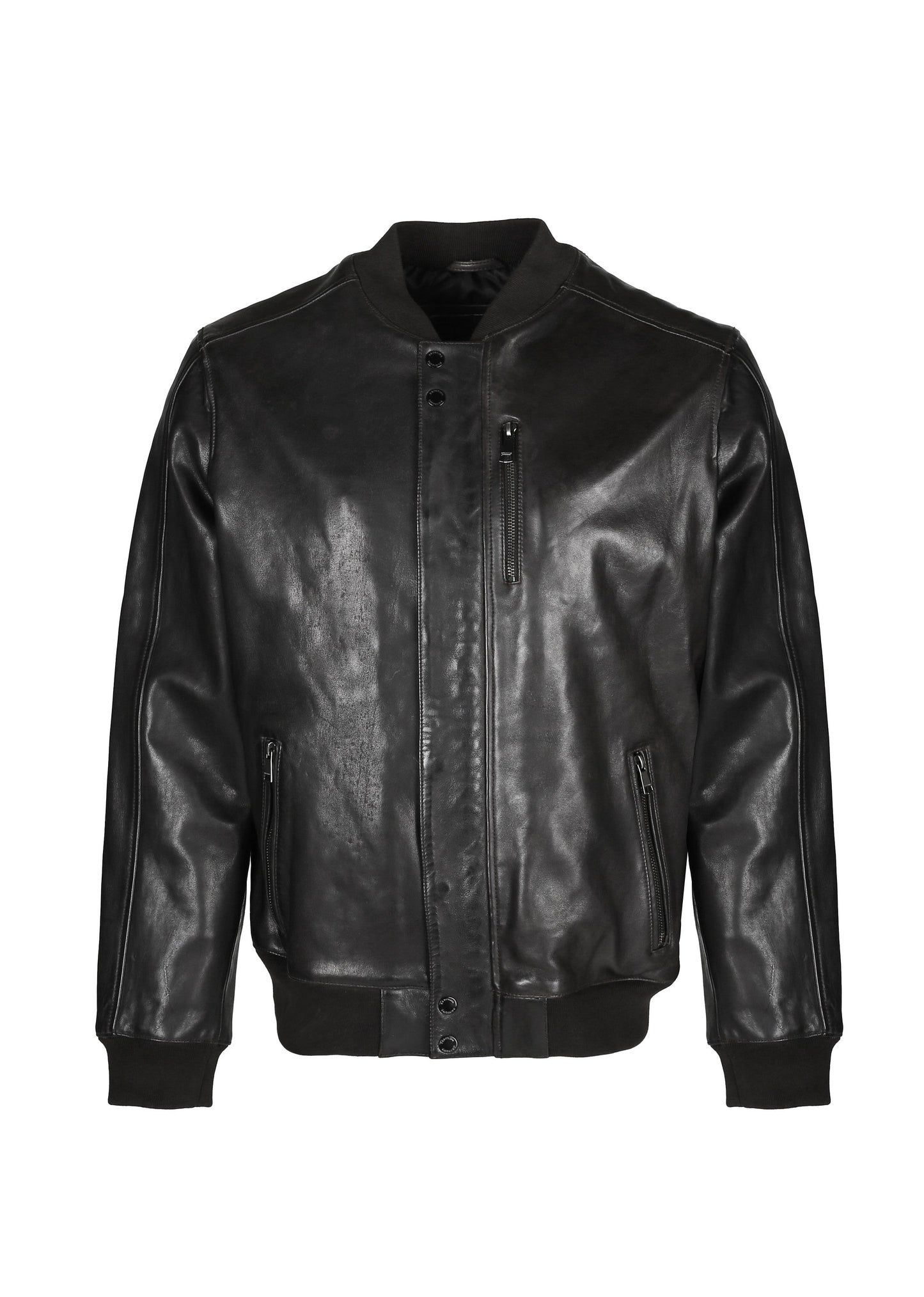 Blouson En Cuir noir / vernis noir JACK TIMED