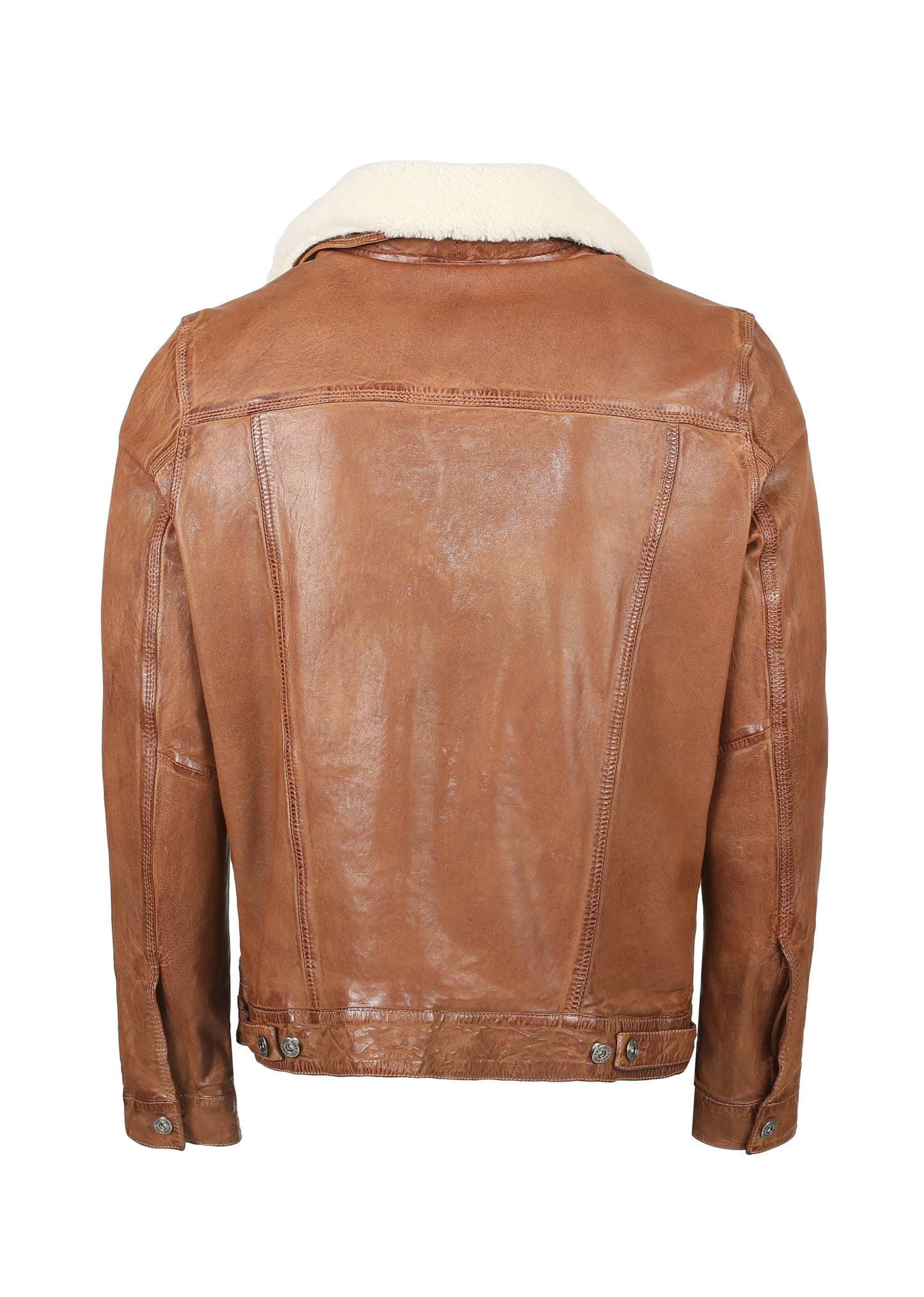 Blouson En Cuir cognac DAVIS 2 BARCELONA