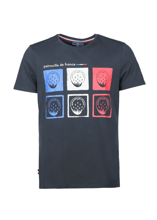 T-shirt manches courtes bleu marine foncé SQUARES SELECT