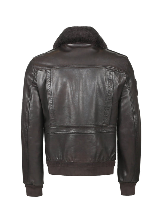 Blouson cuir marron FLIGHT ALPHA