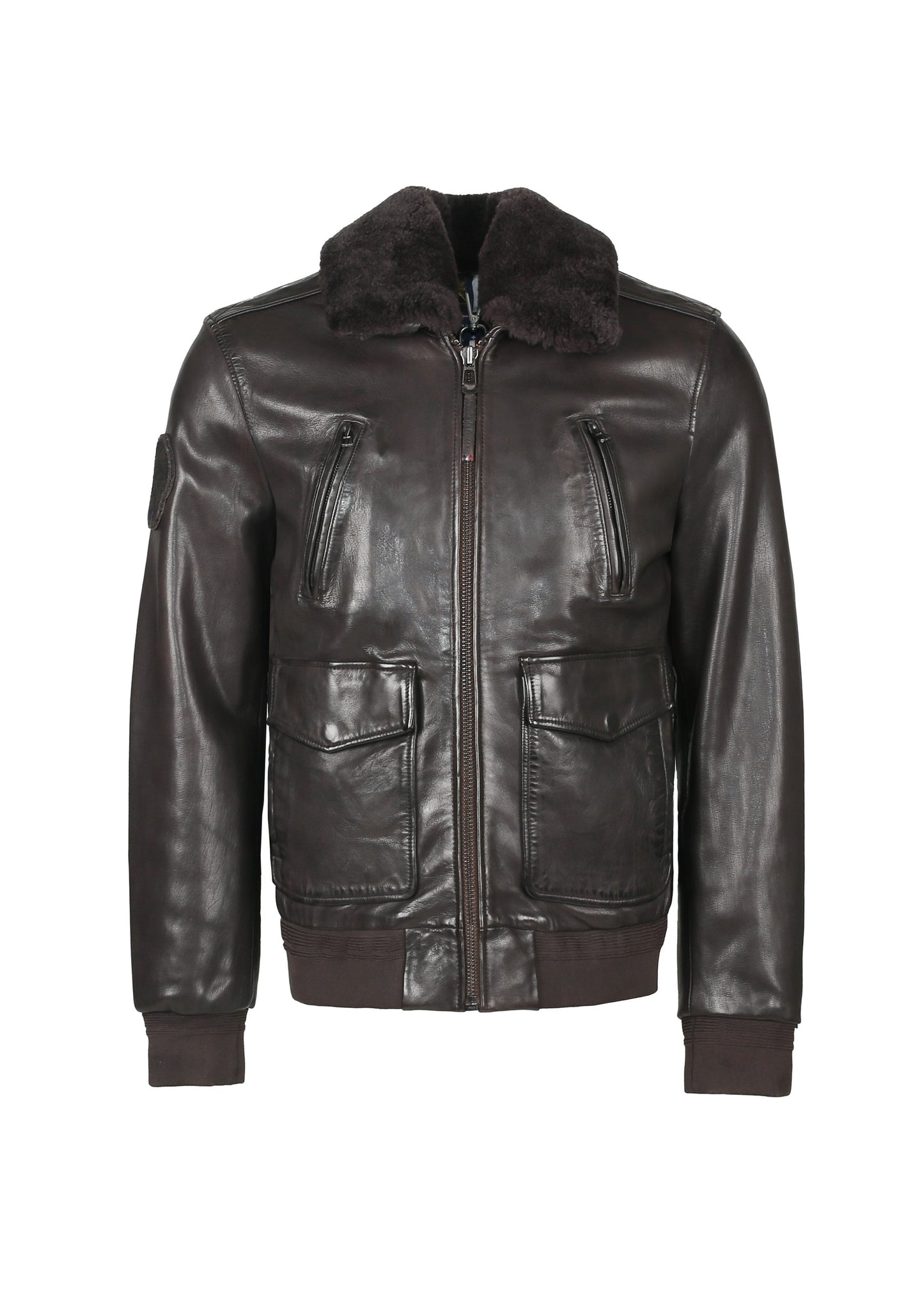Blouson cuir marron FLIGHT ALPHA