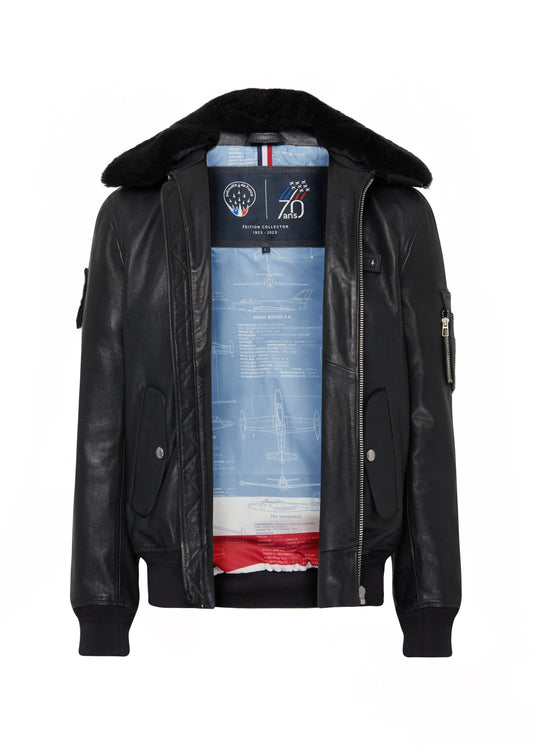 Cuir collector OFFICIAL 70 ALPHA PAF bleu marine foncé