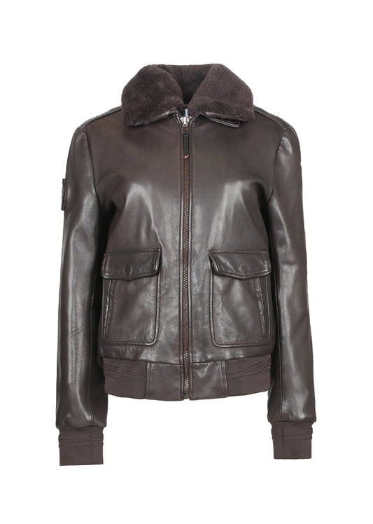 Blouson en cuir TODD ALPHA marron
