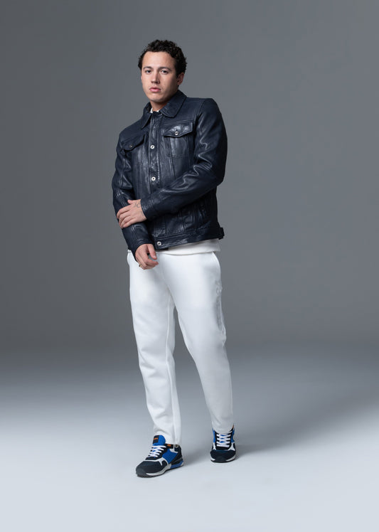 Veste en cuir noire MASTER MUSTANG