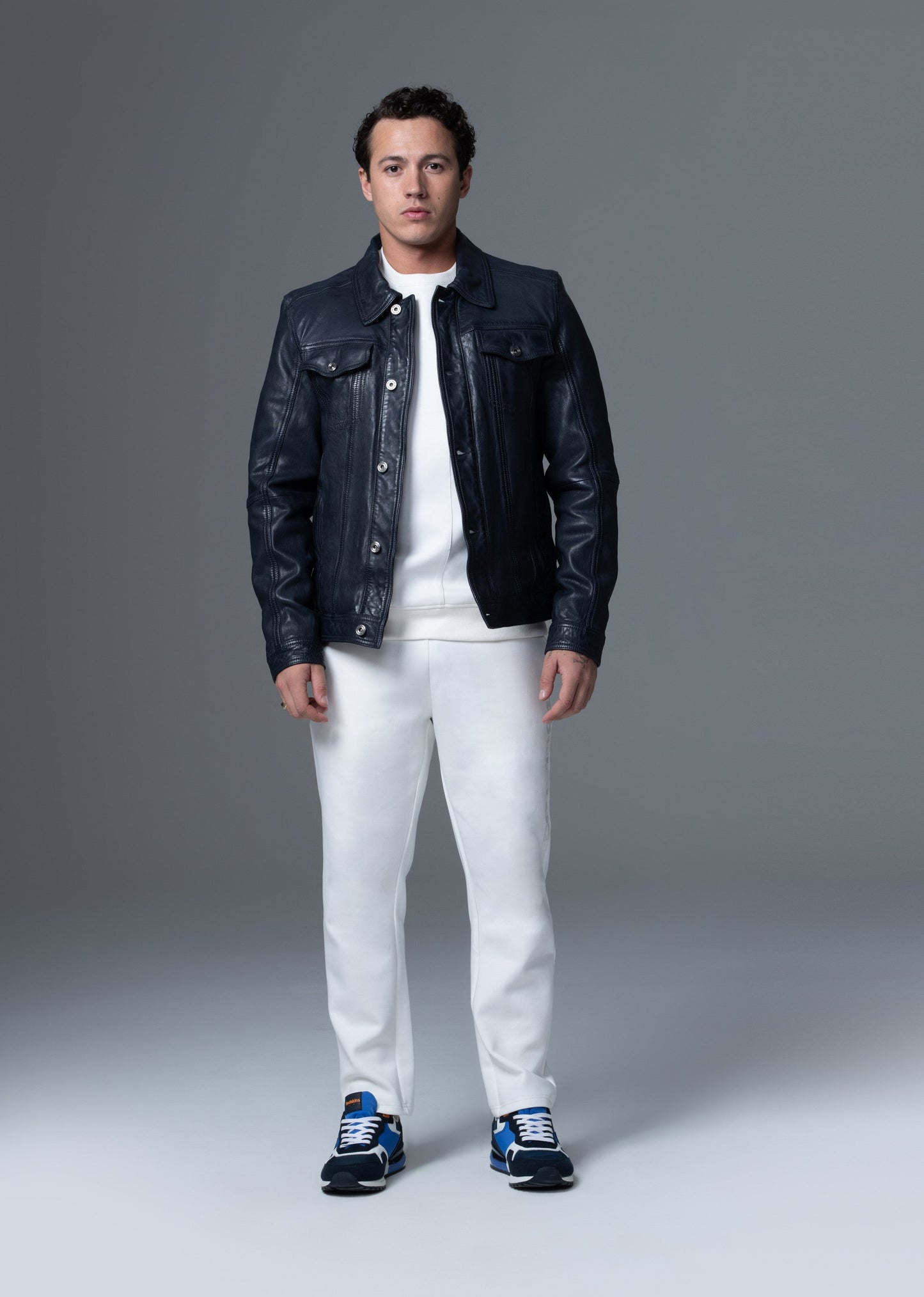 Veste en cuir noire MASTER MUSTANG