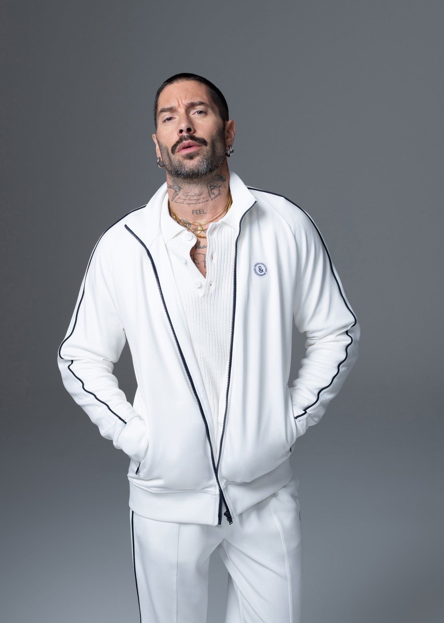 Sweatshirt blanc SIMON QANUN