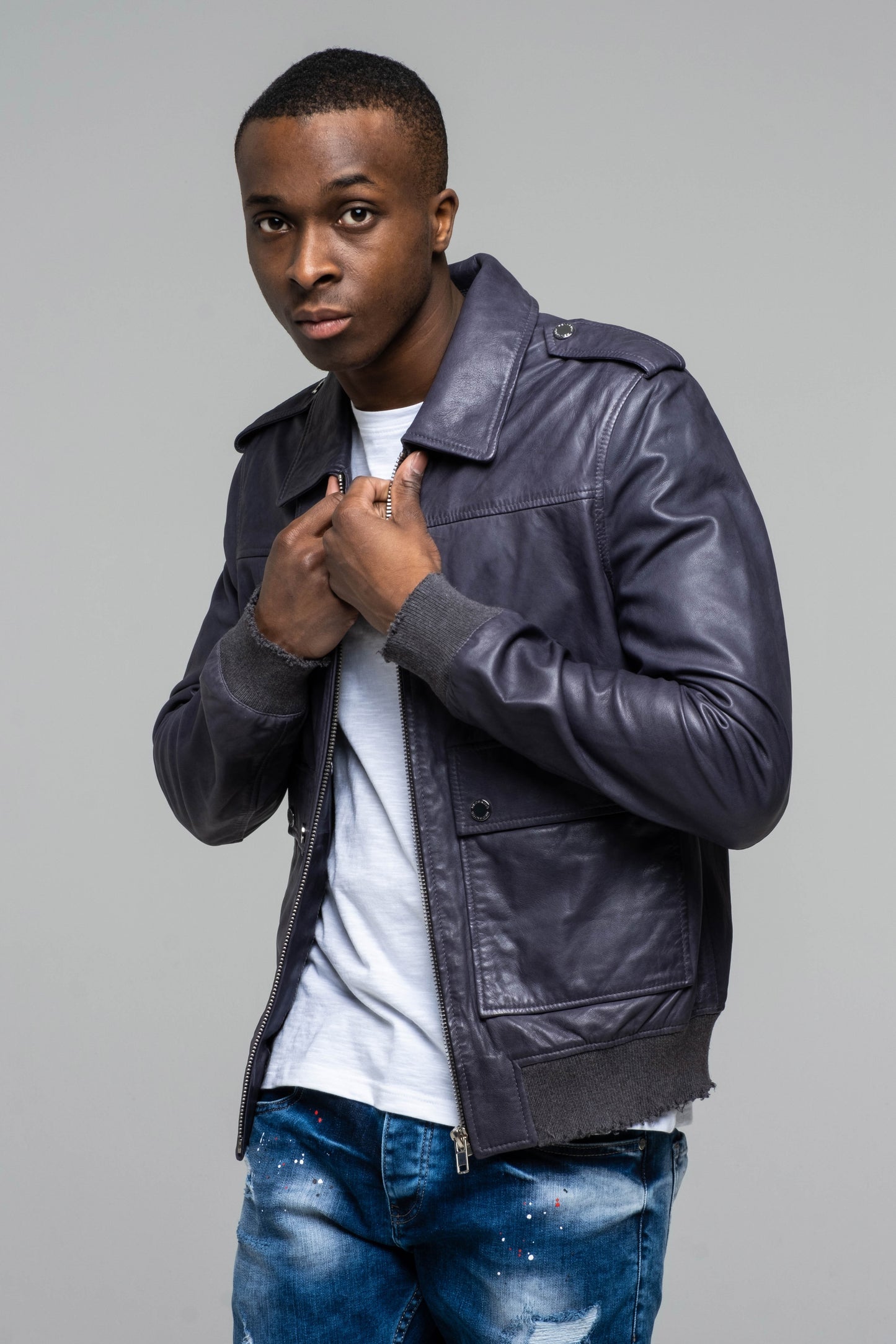 Blouson en cuir WHITNESS MAINE