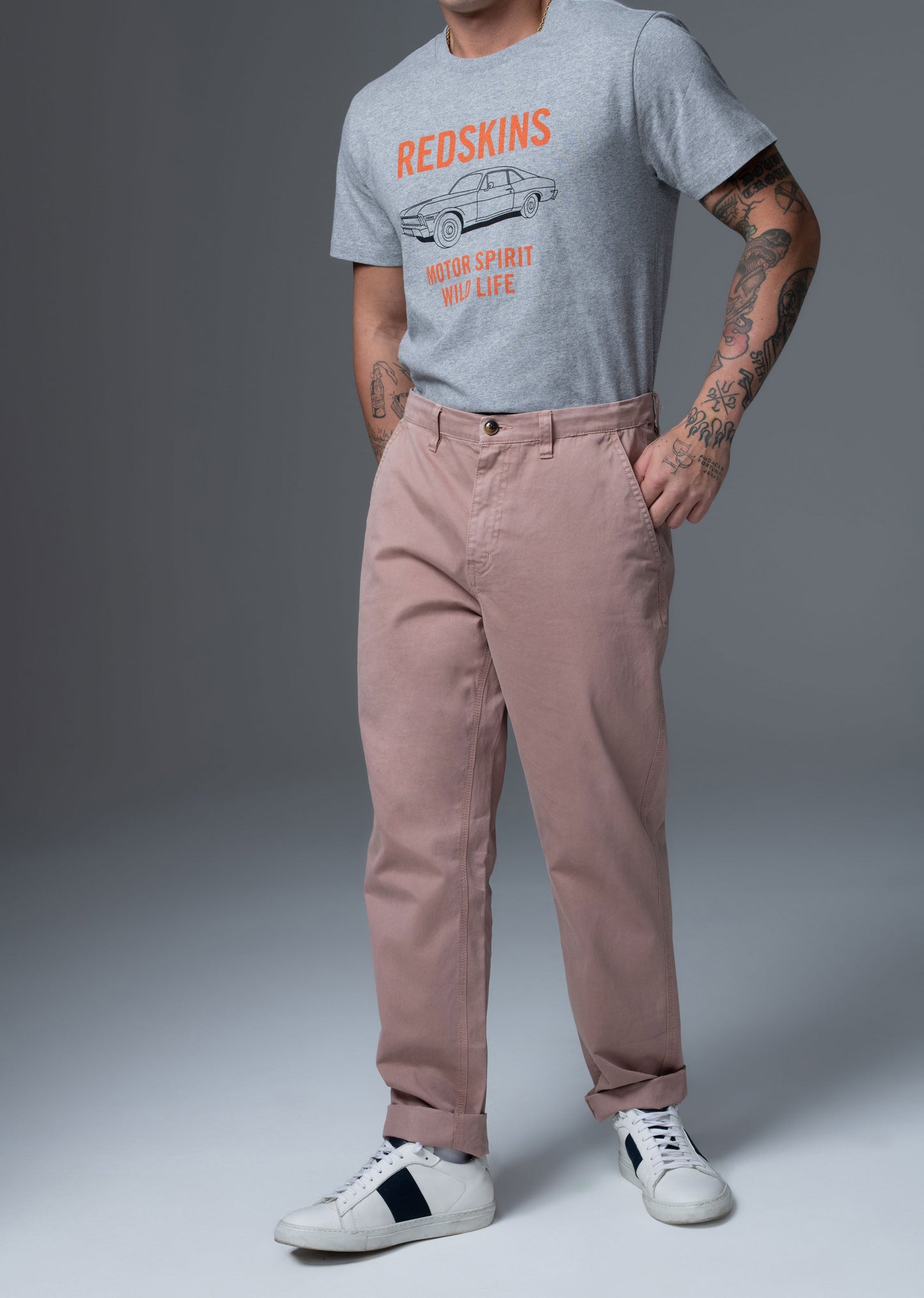 Pantalon rose TRAVIS JAGUARD