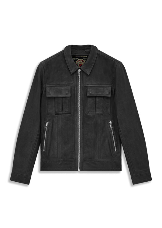 Blouson En Cuir noir CRISTO VINTAGE