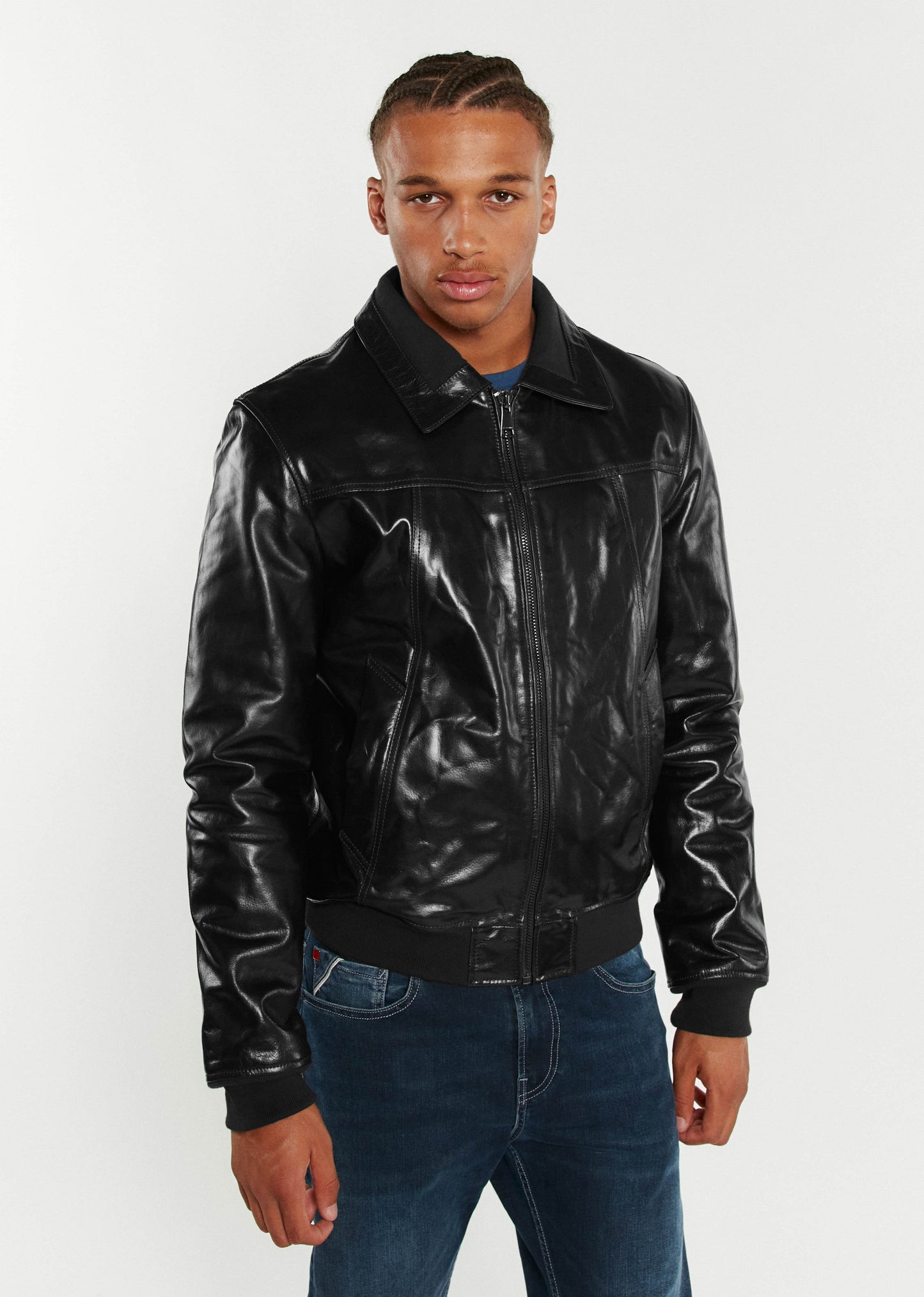 Blouson En Cuir noir / vernis noir RUBBETS STARDUST