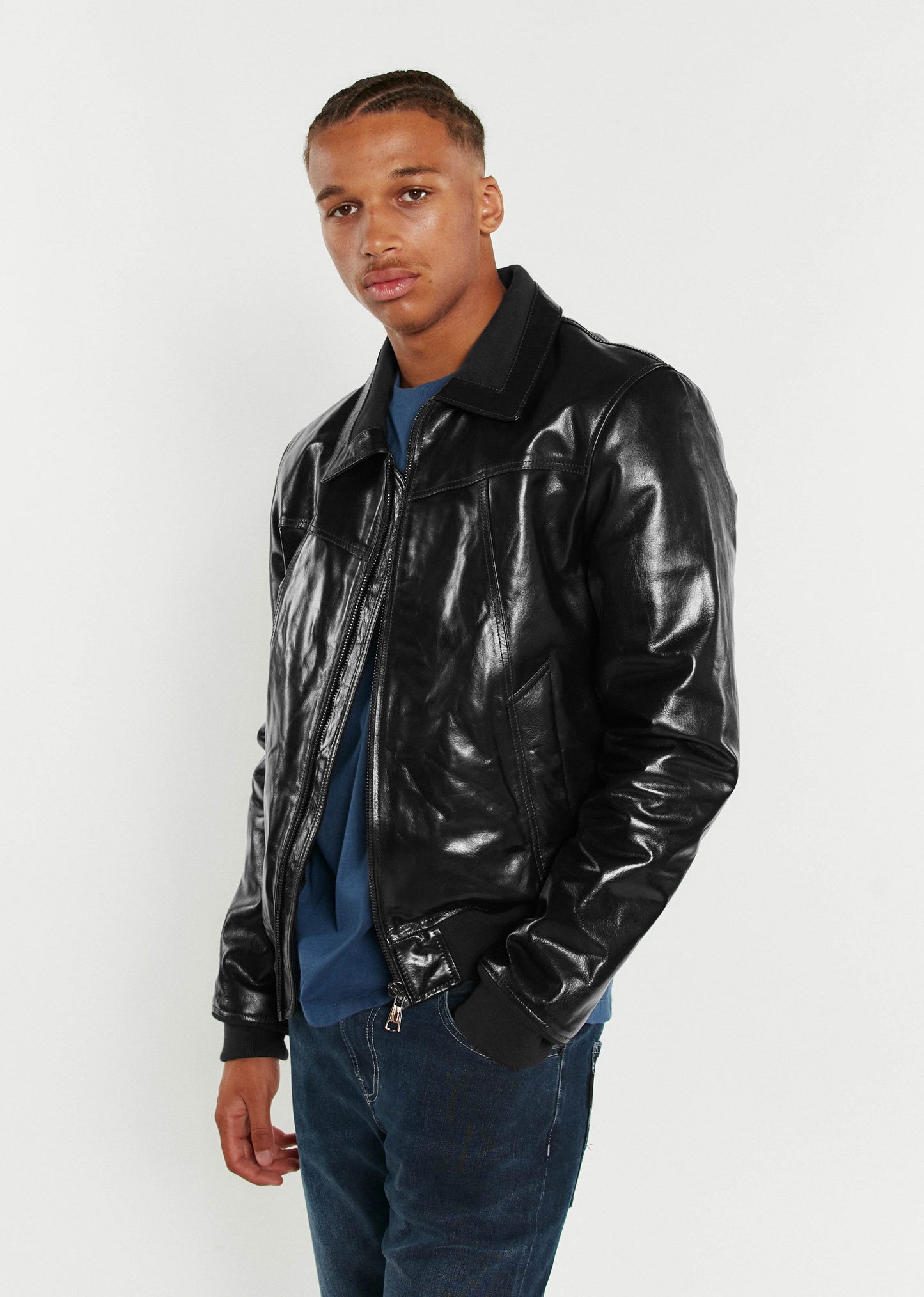 Blouson En Cuir noir / vernis noir RUBBETS STARDUST