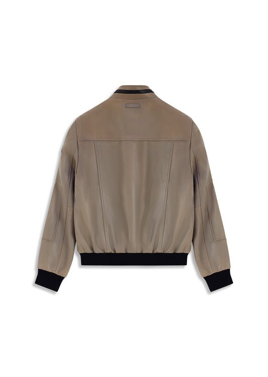 Blouson En Cuir gris ATHENS VINTAGE