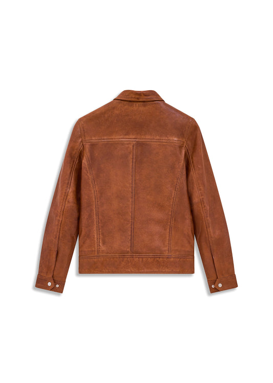 Blouson En Cuir marron CRISTO VINTAGE