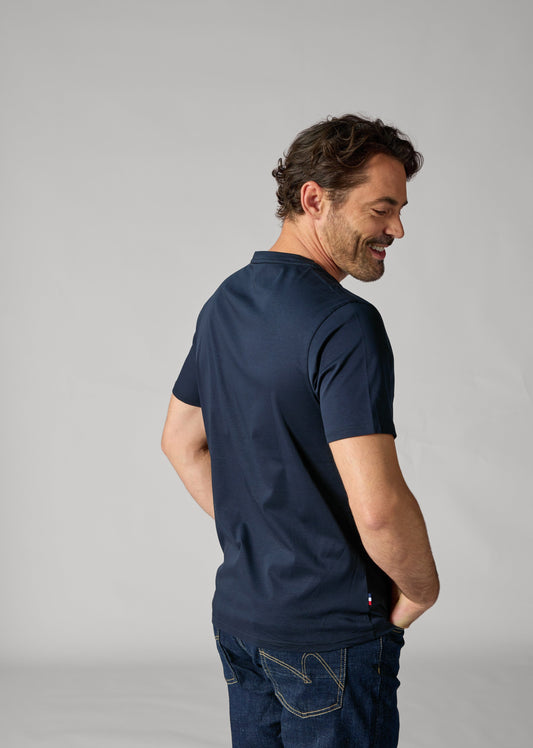 T-shirt bleu marine AERO MERCERISE