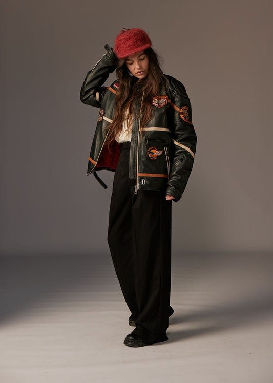Veste en cuir noire R66 VEGAS