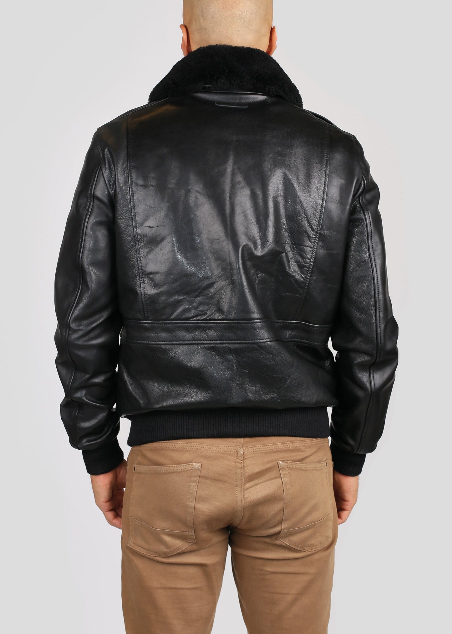 Blouson En Cuir noir PATTON ARGUS