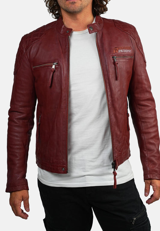 Blouson En Cuir rouge BULITT VEGAS