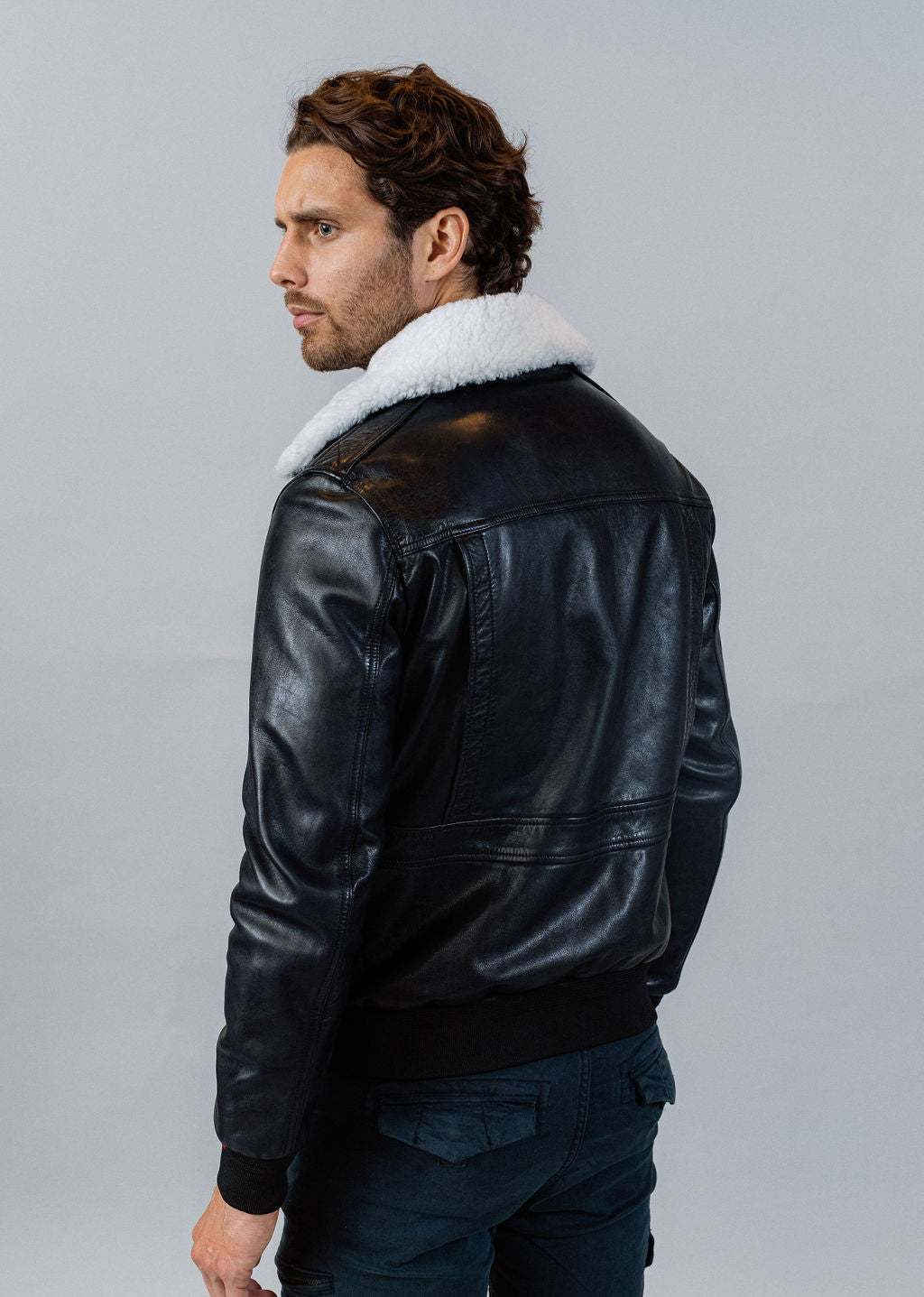 Blouson en cuir DOUGLAS ALPHA