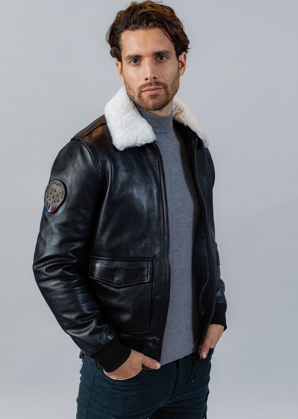 Blouson en cuir DOUGLAS ALPHA