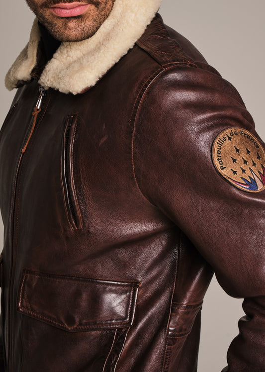 Blouson en cuir FLIGHT ALPHA