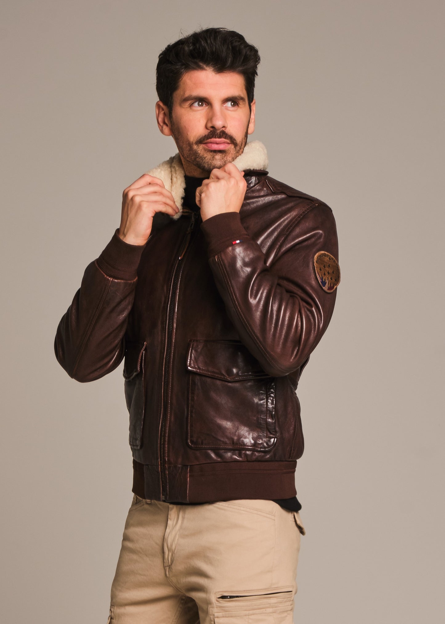 Blouson en cuir FLIGHT ALPHA