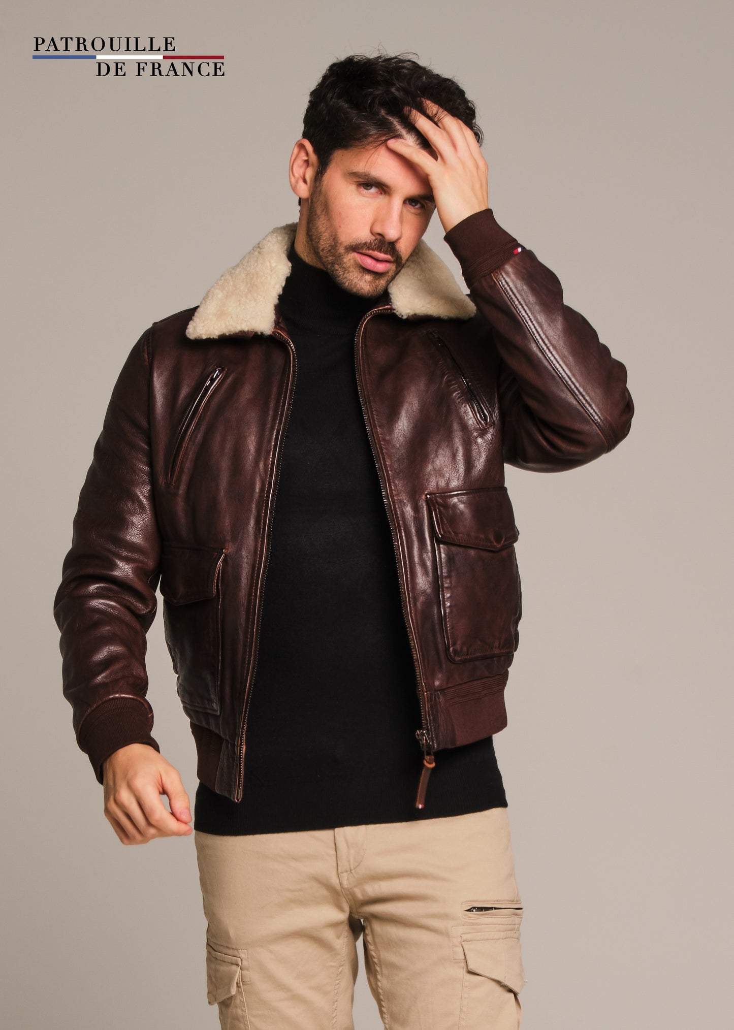 Blouson en cuir FLIGHT ALPHA