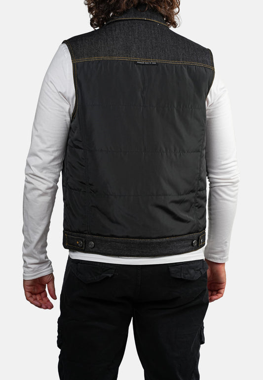 Veste en jean sans manche noire STORMY SNEAK