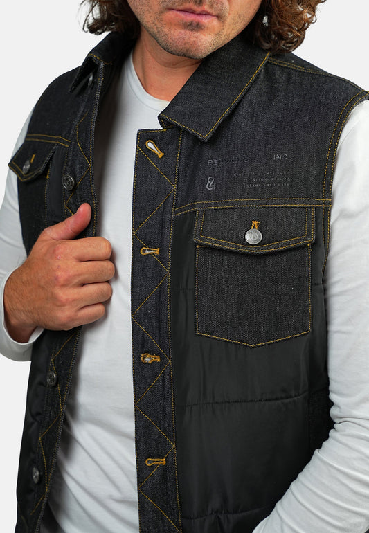 Veste en jean sans manche noire STORMY SNEAK