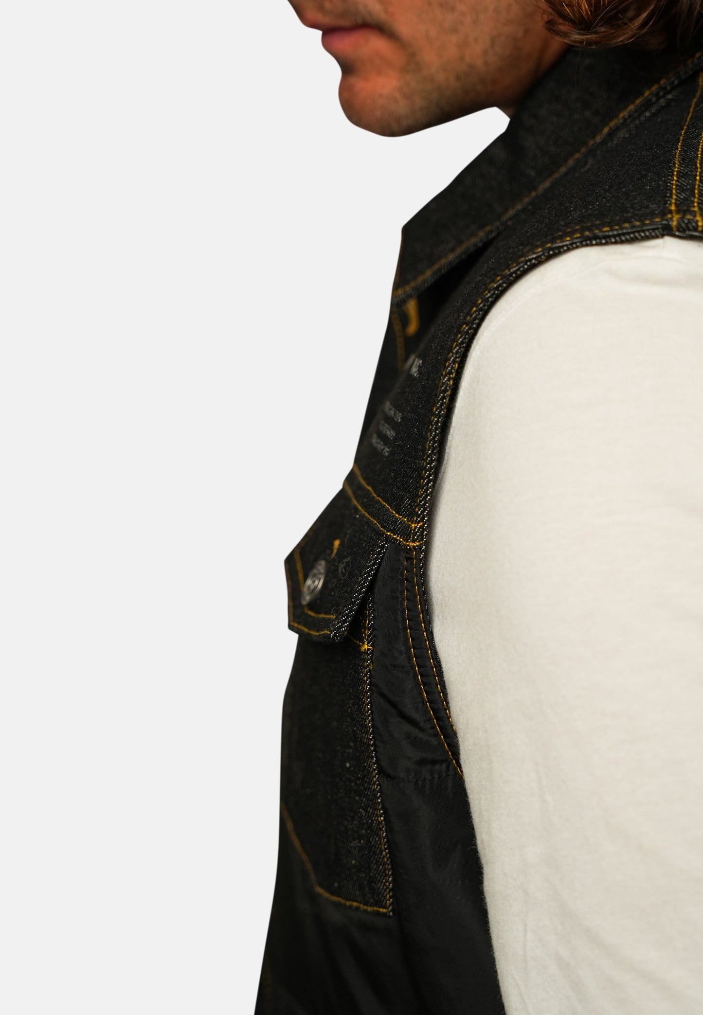 Veste en jean sans manche noire STORMY SNEAK