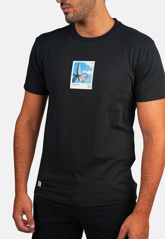 T-shirt manches courtes noir POLA COSUE