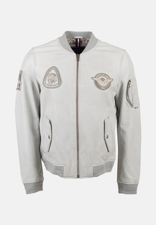 Blouson en cuir bleu clair STINGER DITY