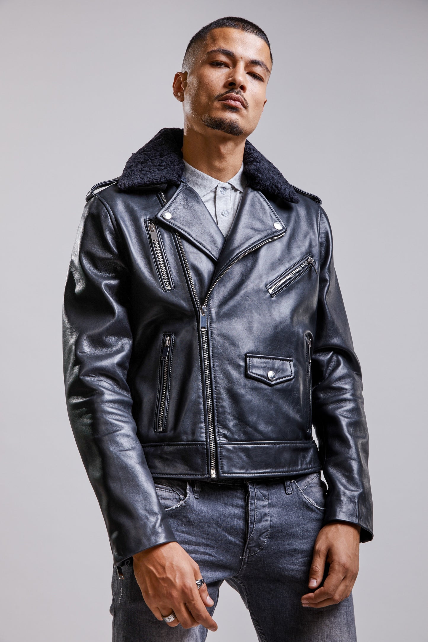 Veste en cuir LOWER EAGLE