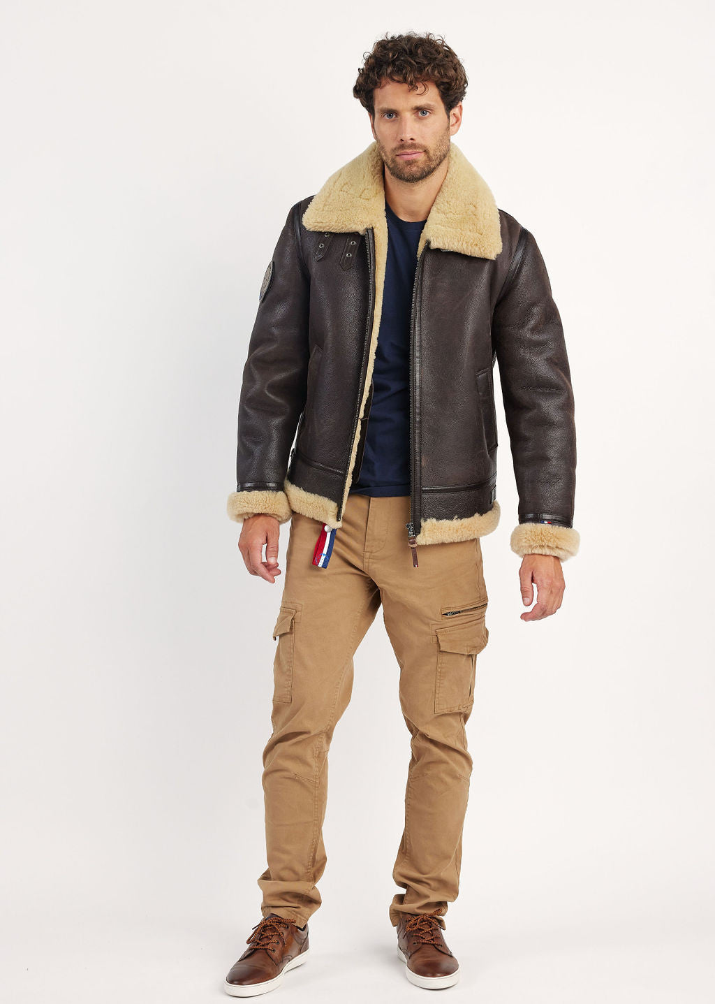 Blouson en cuir marron MISTRAL QUEENSTOWN