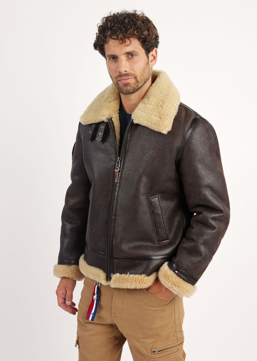 Blouson en cuir marron MISTRAL QUEENSTOWN