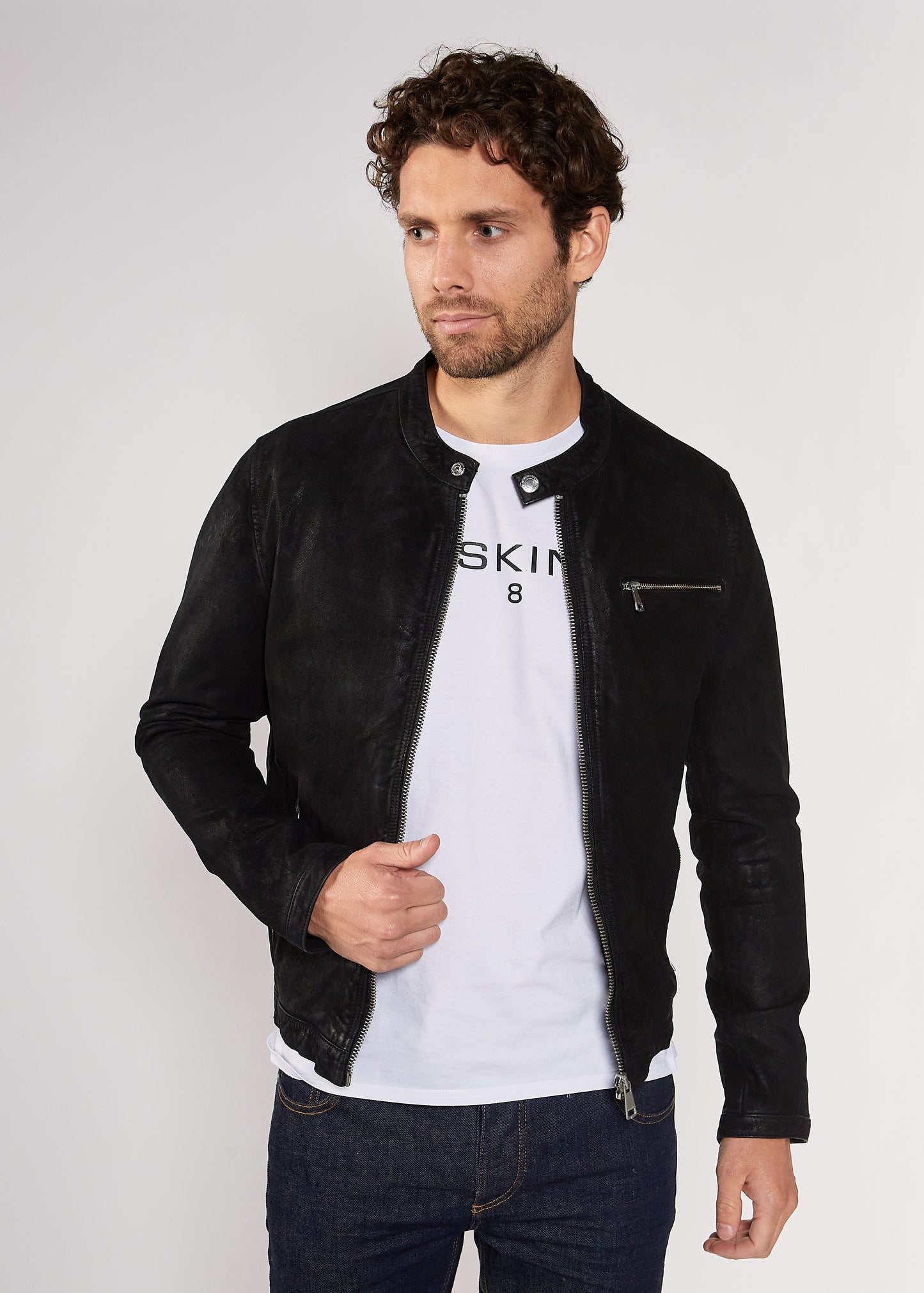 Veste en cuir ASTON ROSS