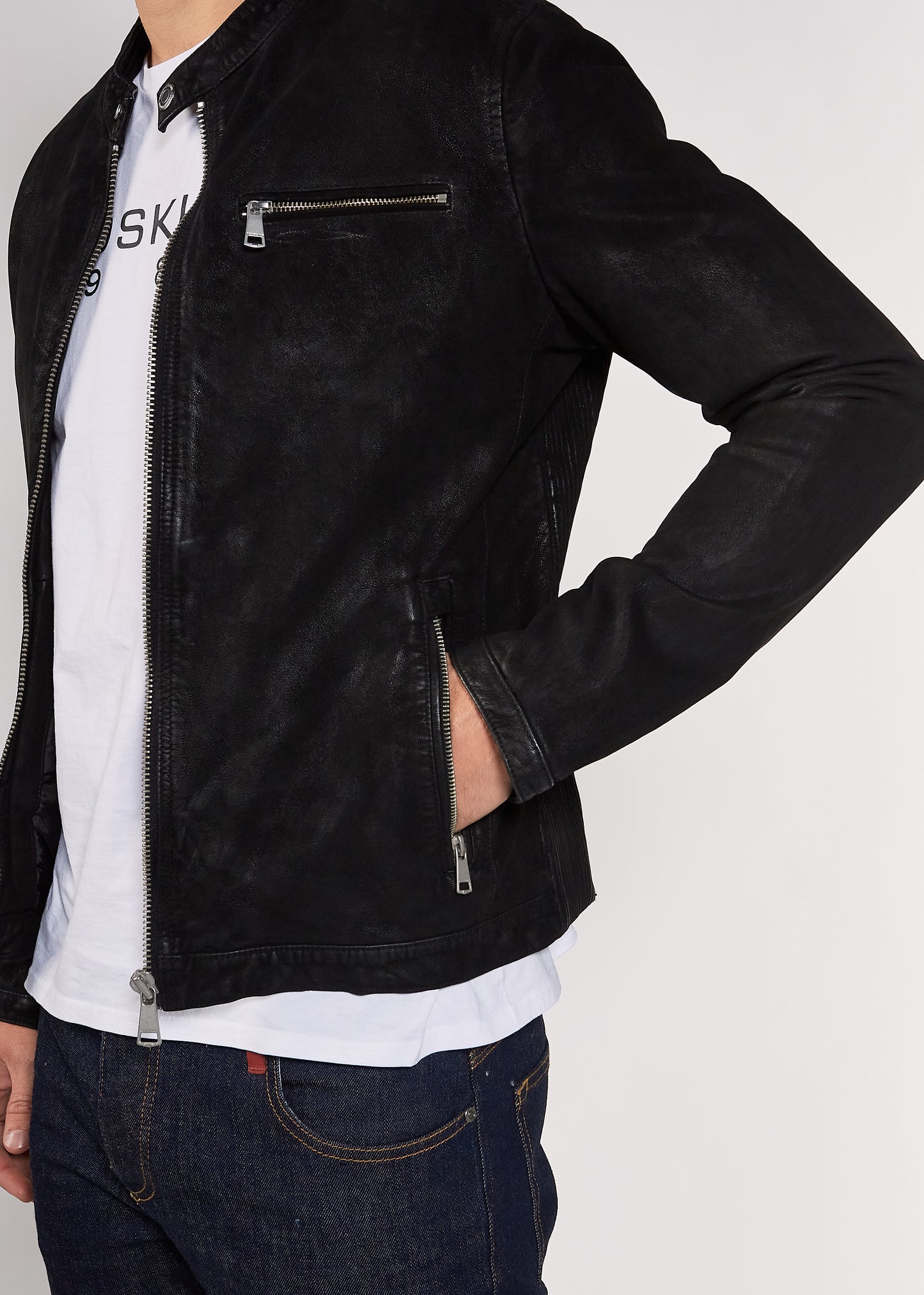 Veste en cuir ASTON ROSS
