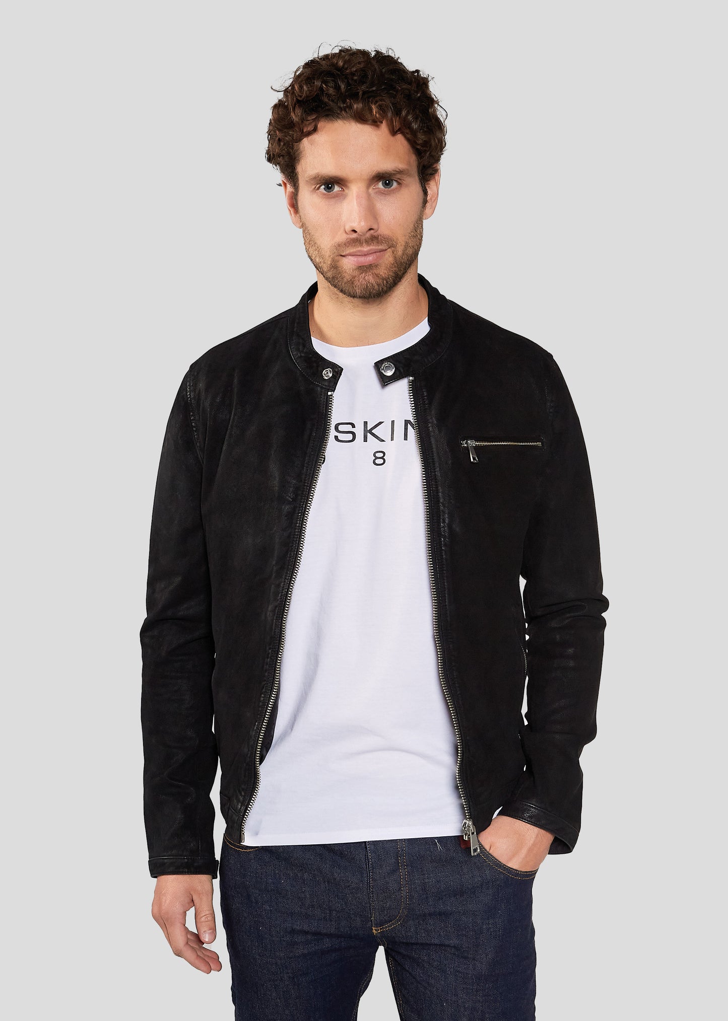 Veste en cuir ASTON ROSS