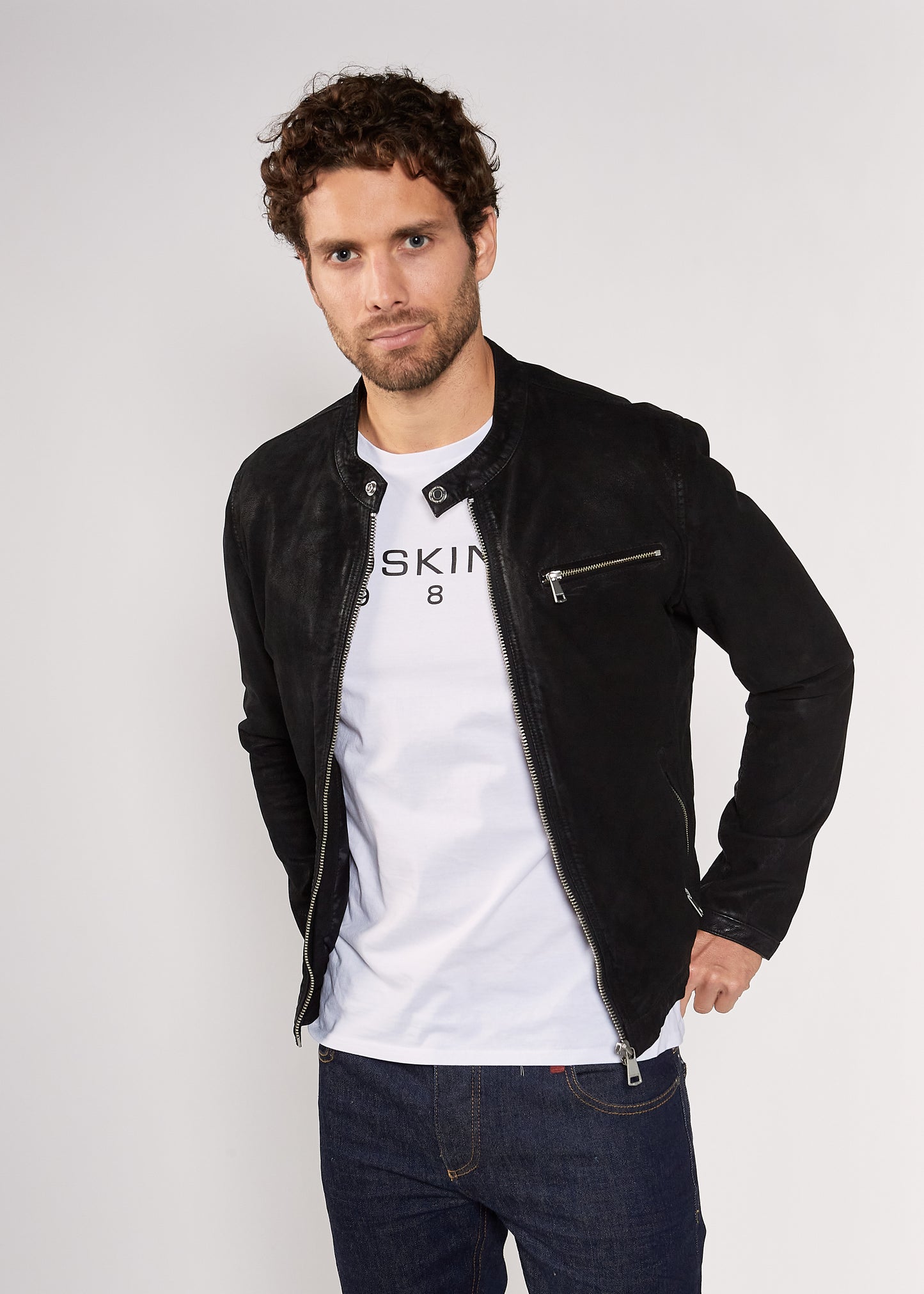 Veste en cuir ASTON ROSS
