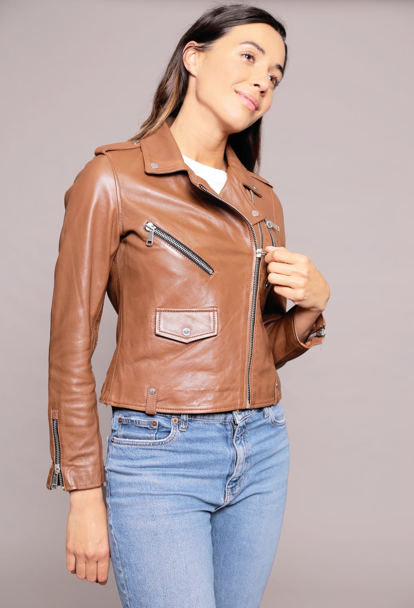 Veste en cuir JUTTA TRIPWAY