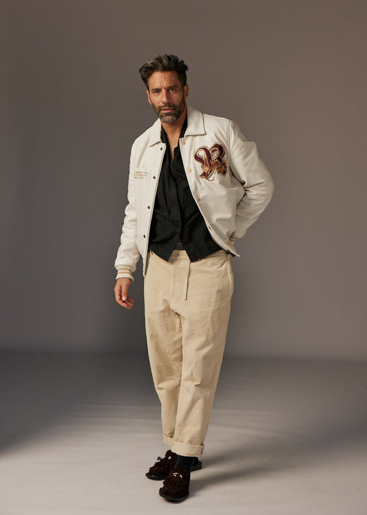 Blouson en cuir blanc DRAGON COHIBA