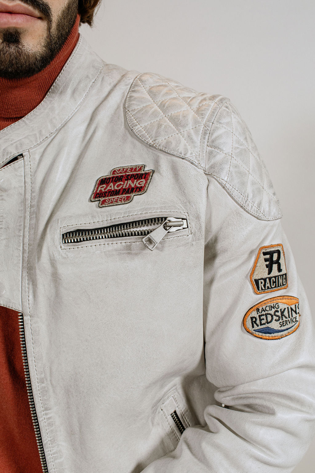 Blouson en cuir blanc NITRO BARCELONA